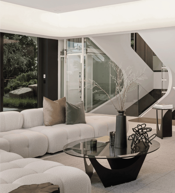 Modern and luxurious living room interior